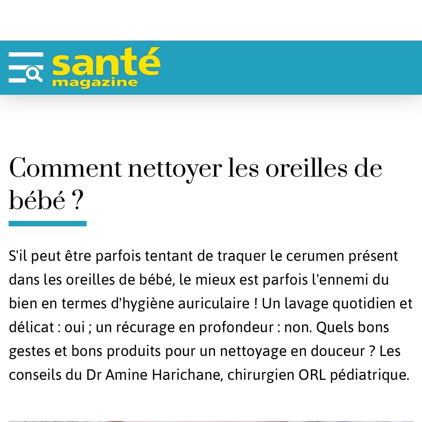 article santé magazine oreilles bébé
